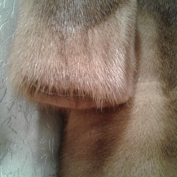 MINK COAT JACKET REAL GENUINE NATURAL BROWN TAN FUR M MEDIUM L LARGE MID-LENGTH - Picture 5 of 15
